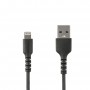StarTech.com Cavo da USB-A a Lightening bianco da 1m di colore nero - Robusto e resistente cavo di alimentazione/s (RUSBLTMM1MB)