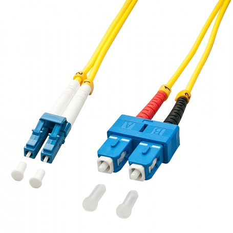 Lindy 47474 cavo a fibre ottiche 10 m LC SC OS2 Giallo (47474)