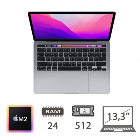 MBP 13,3 T.BAR(2022)M2-8C/24/512/10C GPU/SG/2Y