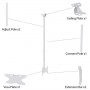 STAFFA A SOFFITTO 200X200 SILVER