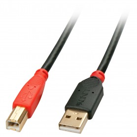 Lindy 42762 cavo USB 15 m USB 2.0 USB A USB B Nero, Rosso (42762)