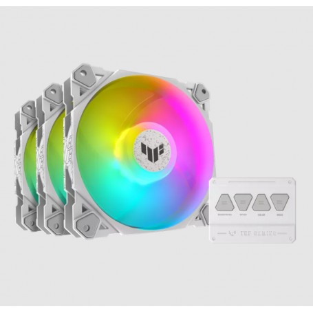 ASUS VENTOLA CASE TUF GAMING TF120 ARGB WHITE EDITION (PACK 3 PZ) (90DA0033-B09030)