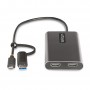 StarTech.com Adattatore da USB-C a HDMI - Convertitore da USB tipo C o A a 2x HDMI per laptop - 4K 60Hz 100W Power Delivery Pass