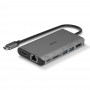 Lindy 43323 replicatore di porte e docking station per notebook Cablato USB 3.2 Gen 1 (3.1 Gen 1) Type-C Nero, Grigio