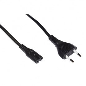 CAVO LINK ALIMENTAZIONE CON SPINA ITALIANA BIPOLARE - PRESA 8 FORM DIRITTA FEMMINA C7, 1.8MT, NERO, LKC718