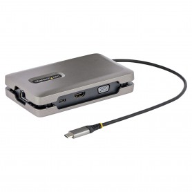 StarTech.com Adattatore Multiporta USB-C - Docking Station USB Type C con Uscita Video HDMI 2.0 4K/VGA/DP Alt Mode USB-C - Mini 