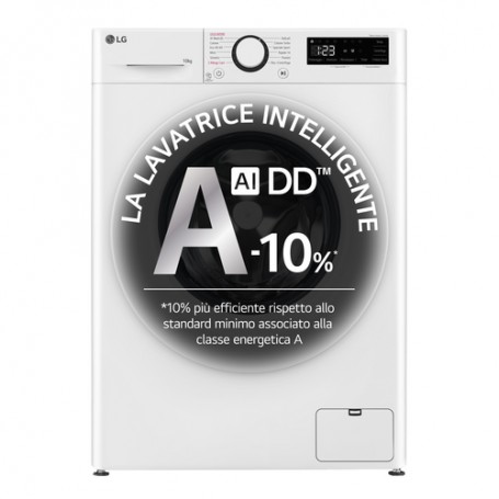 LG F4R3010NSWW Lavatrice 10kg AI DD, Classe A-10%, 1400 giri, Lavaggio a vapore