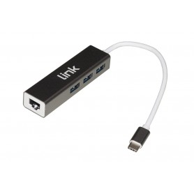 LINK HUB USB-C 3 PORTE USB 3.0 + GIGABIT