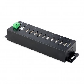 StarTech.com Hub USB 2.0 a 10 porte, hub di ricarica robusto con protezione ESD livello 4, Moltiplicatore di porte USB-A industr