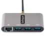 StarTech.com Hub USB-C con Ethernet a 3 porte - Adattatore USB Type-C con 3x USB-A e 1X Ethernet Gigabit - Splitter USB C Alimen