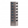 StarTech.com Hub USB-C Autoalimentato a 7 Porte con Interruttori Individuali - Multipresa USB 3.0 5Gbps per Notebook e PC Deskto