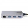 StarTech.com Hub USB a 3 porte con Ethernet - Hub USB 3.0 5Gbps alimentato via bus - Hub splitter USB-A a 3x USB-A portatile per