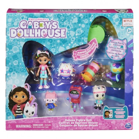Gabby's Dollhouse , Set di personaggi a tema festa da ballo con bambola di Gabby, 6 gatti giocattolo e accessori, per bambini da