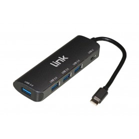 LINK HUB USB-C 4 PORTE USB + USB-C F