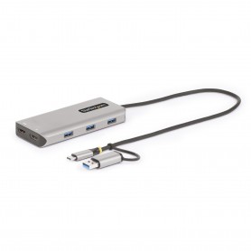 StarTech.com Adattatore multiporta USB-C con dongle USB-C a USB-A, doppio HDMI (4K30Hz/1080p60Hz), Hub USB-A 5Gbps a 3 porte, mi