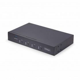 StarTech.com Switch KM a 4 porte con commutazione del mouse, switcher USB per tastiera/mouse, audio 3,5 mm/USB, Condivisione per
