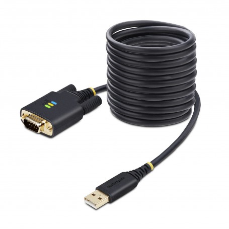 StarTech.com Cavo da USB a seriale da 3 m, ritenzione COM, viti/dadi intercambiabili, adattatore USB-A a DB9 RS232, IC FTDI, pro