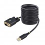 StarTech.com Cavo da USB a seriale da 3 m, ritenzione COM, viti/dadi intercambiabili, adattatore USB-A a DB9 RS232, IC FTDI, pro