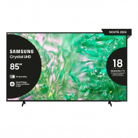 Samsung TV Crystal UHD 4K 85” UE85DU8070UXZT Smart TV Wi-Fi Black 2024, Processore Crystal 4K, 4K Upscaling, AirSlim Design, O