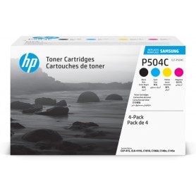 Samsung Confezione da 4 cartucce toner nero/ciano/magenta/giallo originali CLT-P504C (SU400A)