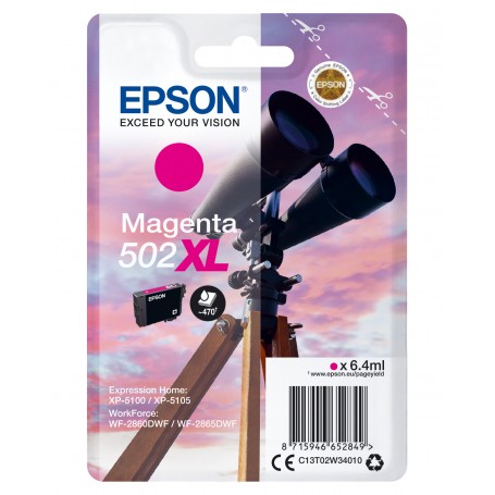Epson Singlepack Magenta 502XL Ink (C13T02W34010)