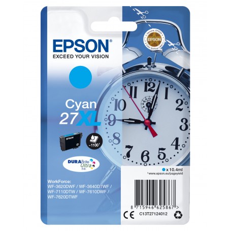 Epson Alarm clock Cartuccia Sveglia Ciano Inchiostri DURABrite Ultra 27XL (C13T27124022)