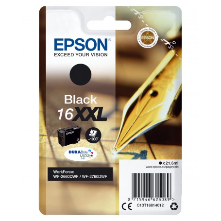 Epson Cartuccia Penna e cruciverba Nero Inchiostri DURABrite Ultra 16XXL (C13T16814012)