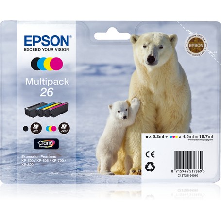 Epson Polar bear Multipack 26 (4 colori: NCMG) (C13T26164010)