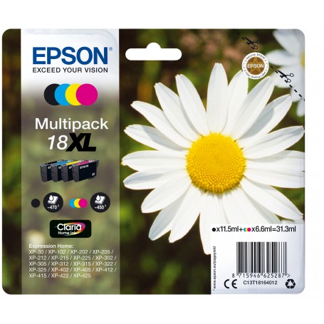 Epson Daisy Multipack Margherita 4 colori Inchiostri Claria Home 18XL (C13T18164012)