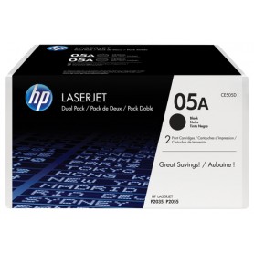 HP Confezione doppia di cartucce toner originali nero 05A LaserJet (CE505D)