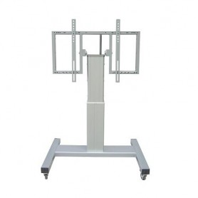 SUPPORTO MOBILE MOTORIZZATO ATLANTE X SCHERMO PIATTO 42''-90'' REG. IN H. RIBALT FINO A 90° TIPO TAVOLO, PORTATA 150 KG, ARGENT