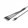 ADATTATORE DIGITUS CAVO DI RICARICA 3 IN 1, USB A, LIGHNING+MICRO USB+USB-C