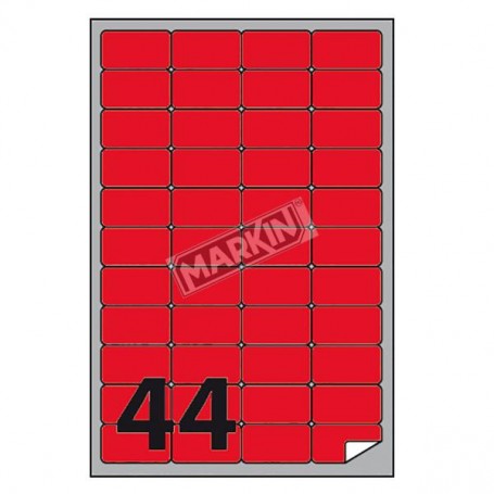 ETICHETTE A4 FLUO ROSSO 47 5X25MM