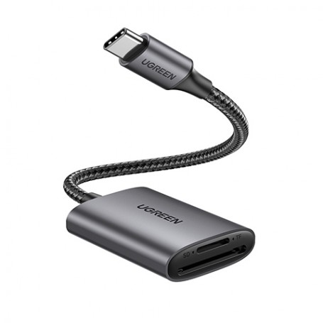 Ugreen 80888 lettore di schede USB 3.2 Gen 1 (3.1 Gen 1) Type-C Nero, Metallico