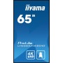 iiyama LH6560UHS-B2AG visualizzatore di messaggi Pannello A digitale 165,1 cm (65") LED Wi-Fi 500 cd/m² 4K Ultra HD Nero Proces
