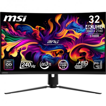 MSI MPG 321CURX QD-OLED Monitor PC 80 cm (31.5") 3840 x 2160 Pixel 4K Ultra HD Nero
