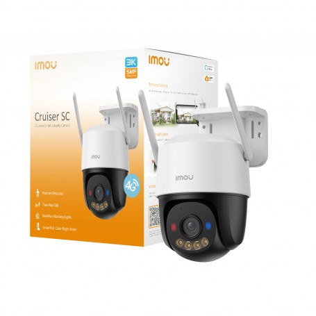 Imou Cruiser SC 4G 2K (3MP) - Telecamera 4G da esterno Motorizzata 360° - Visione Notturna a Colori, IP66, Tracciamento Intelli