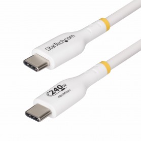 StarTech.com Cavo di ricarica USB-C Bianco da 1m, cavo USB C certificato USB-IF, 240W PD EPR, cavo di ricarica USB 2.0 Tipo-C pe