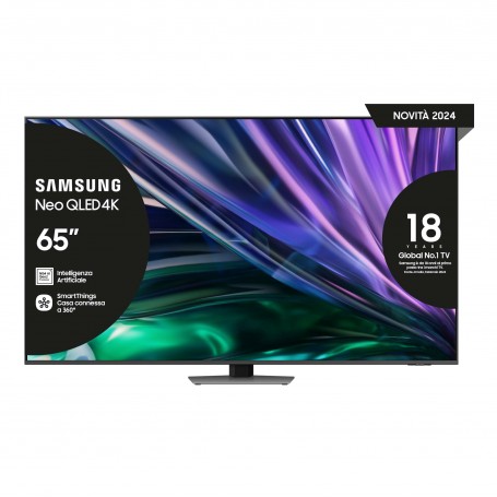 Samsung TV Neo QLED 4K 65” QE65QN85DBTXZT Smart TV Wi-Fi Carbon Silver 2024, Processore NQ4 AI GEN2, Tecnologia Quantum Matrix