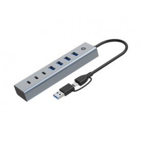 Conceptronic HUBBIES20G hub di interfaccia USB 3.2 Gen 1 (3.1 Gen 1) Type-C 5000 Mbit/s Grigio