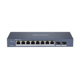 HIKVISION SWITCH L2, SMART MANAGED, 8 GIGABIT RJ45 POE PORTS, 2 GIGABIT RJ45 PORT, 802.3AF/AT, POE P