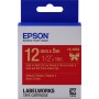 Epson Nastro satinato per etichettatrici LK-4RKK oro/rosso 12 mm (5 m) (C53S654033)