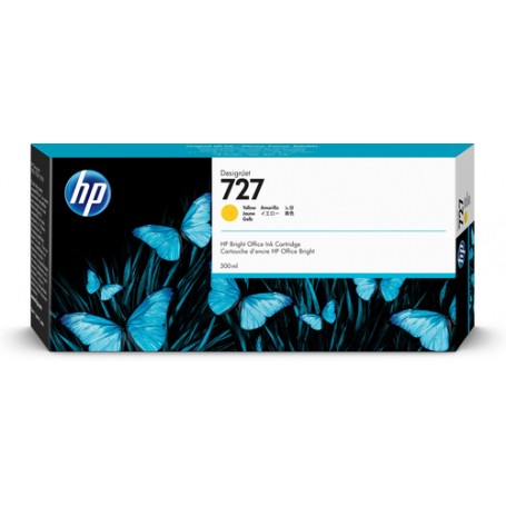 HP Cartuccia inchiostro giallo DesignJet 727, 300 ml (F9J78A)