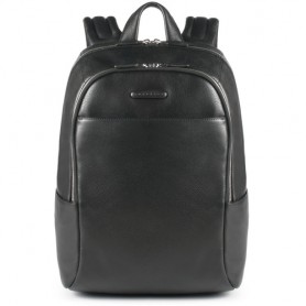 Piquadro CA3214B2/MO zaino Nero Pelle, Poliestere (CA3214B2/MO)