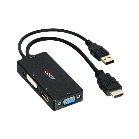 Lindy 38182 cavo e adattatore video 0,15 m Nero (38182)