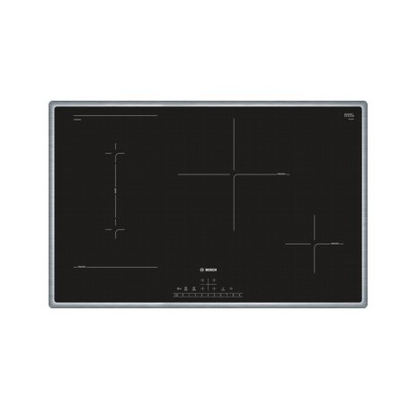 Bosch PVS845FB5E piano cottura Nero, Acciaio inossidabile Da incasso Piano cottura a induzione 4 Fornello(i) (PVS845FB5E)