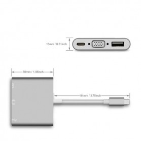 MINI HUB TYPE C MULTIPORT (NLX-TC-VGAUSBTC)