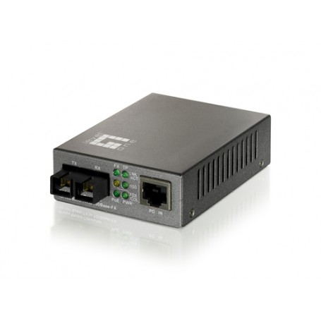LevelOne FVT-0104TXFC convertitore multimediale di rete 100 Mbit/s Modalità singola Nero (FVT-0104TXFC)