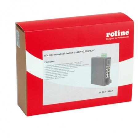 ROLINE Industrial Switch, 7x RJ-45, 1x SC, unmanaged (21.13.1152)