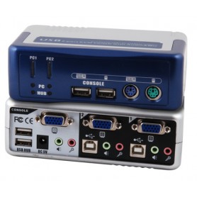 EFB Elektronik EB943 switch per keyboard-video-mouse (kvm) Blu, Argento (EB943)
